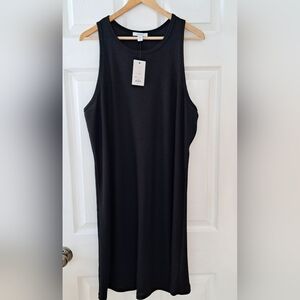 Nine West Black Sleeveless Ribbed Dress  | XXL